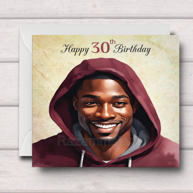 Black Man Birthday Card N